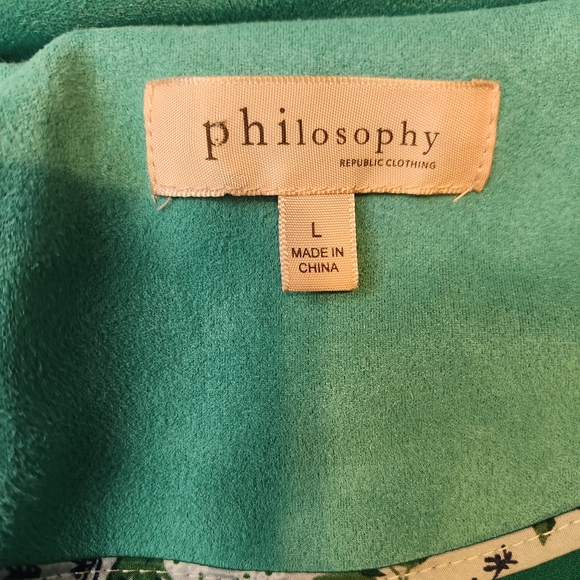 Philosophy Women's Aqua Leather Jacket - Picture 4 of 10